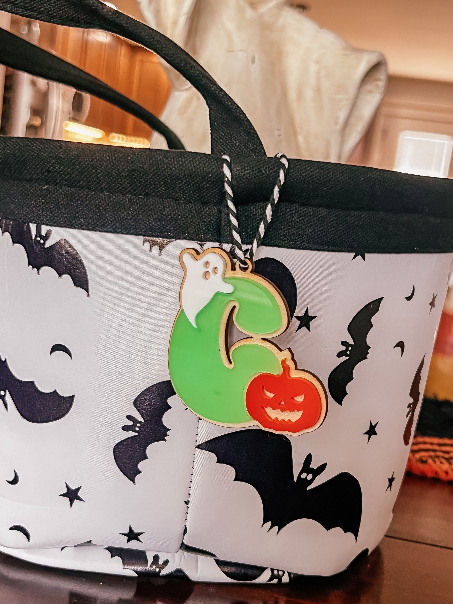 Jack-o-lantern Initial Bag Tag