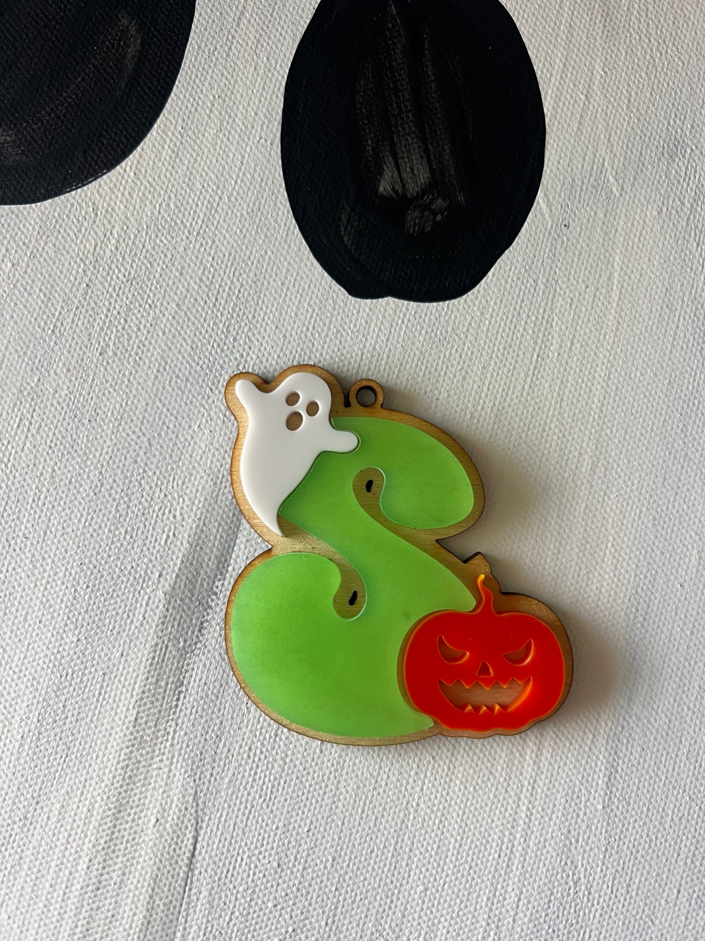 Jack-o-lantern Initial Bag Tag