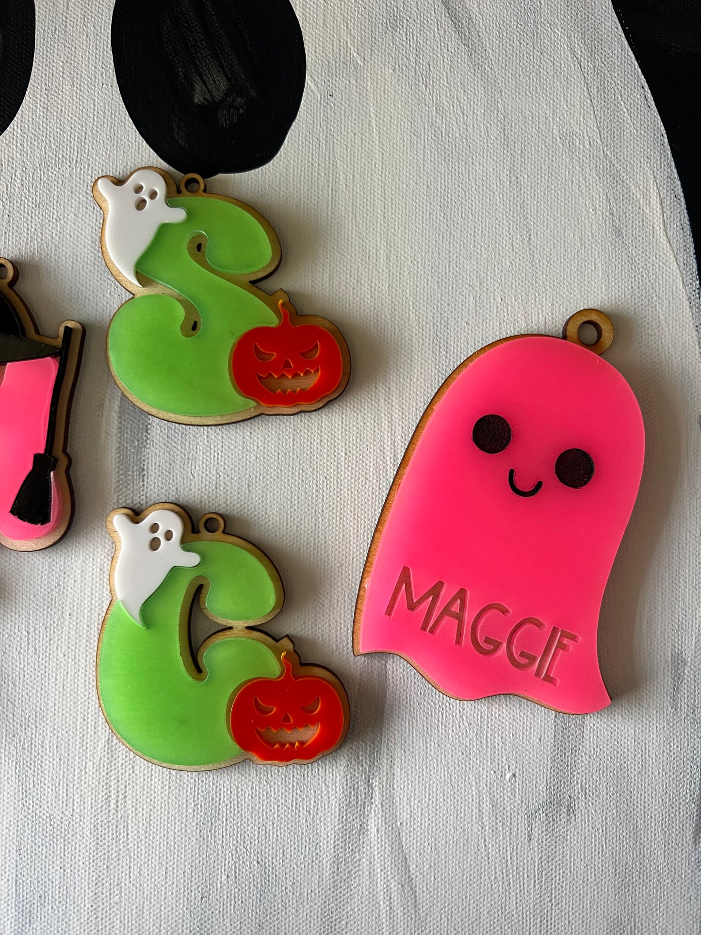 Jack-o-lantern Initial Bag Tag